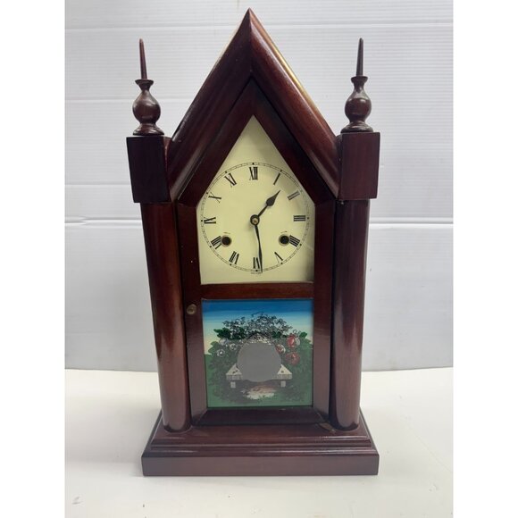 Vintage Other - Vintage Estate Wooden Steeple Mantle Clock